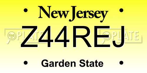 Z44REJ New Jersey License Plate