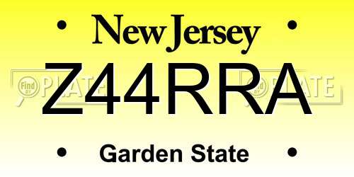 Z44RRA New Jersey License Plate