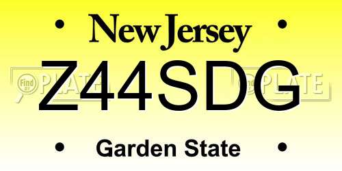 Z44SDG New Jersey License Plate