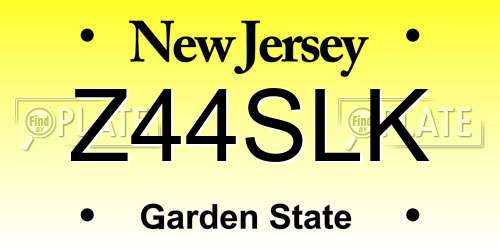 Z44SLK New Jersey License Plate