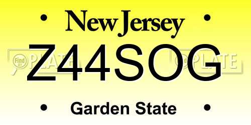 Z44SOG New Jersey License Plate