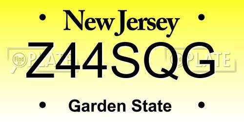 Z44SQG New Jersey License Plate