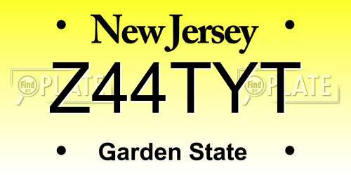 Z44TYT New Jersey License Plate