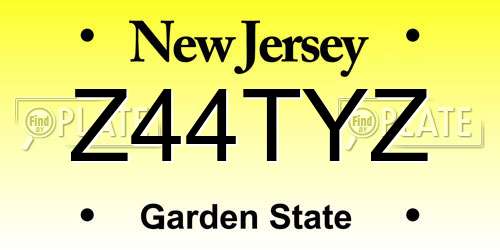 Z44TYZ New Jersey License Plate