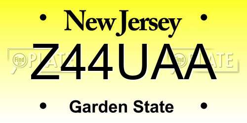 Z44UAA New Jersey License Plate