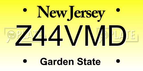 Z44VMD New Jersey License Plate
