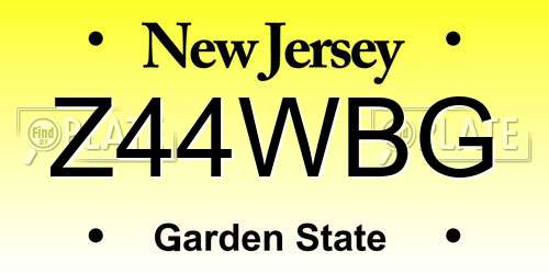 Z44WBG New Jersey License Plate
