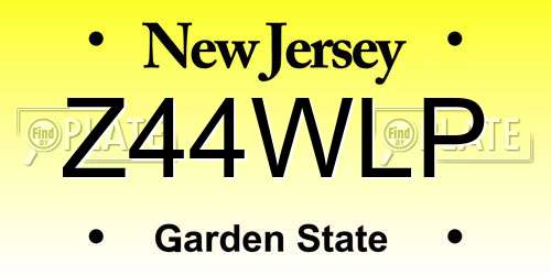 Z44WLP New Jersey License Plate