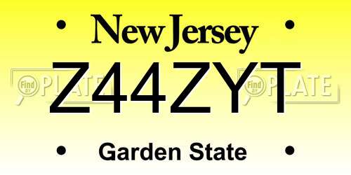 Z44ZYT New Jersey License Plate