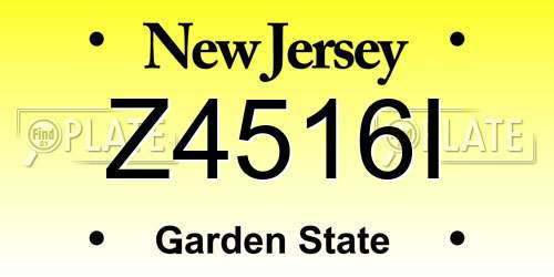 Z4516I New Jersey License Plate