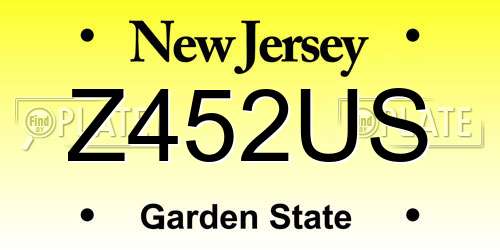 Z452US New Jersey License Plate