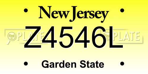 Z4546L New Jersey License Plate