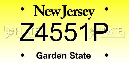 Z4551P New Jersey License Plate