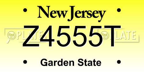 Z4555T New Jersey License Plate