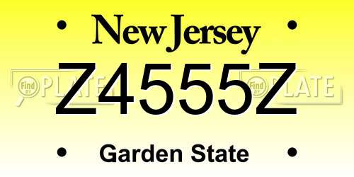 Z4555Z New Jersey License Plate