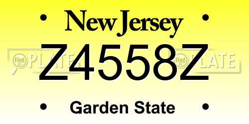 Z4558Z New Jersey License Plate