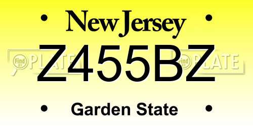 Z455BZ New Jersey License Plate