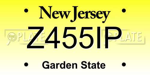 Z455IP New Jersey License Plate
