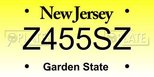 Z455SZ New Jersey License Plate