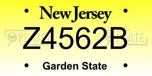 Z4562B New Jersey License Plate
