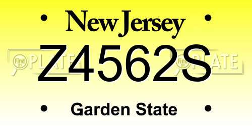 Z4562S New Jersey License Plate