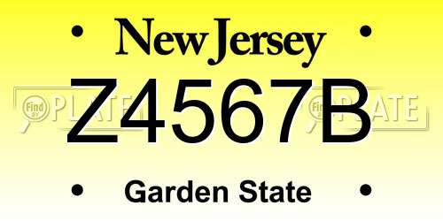 Z4567B New Jersey License Plate