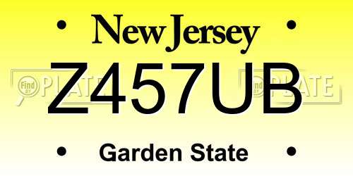 Z457UB New Jersey License Plate