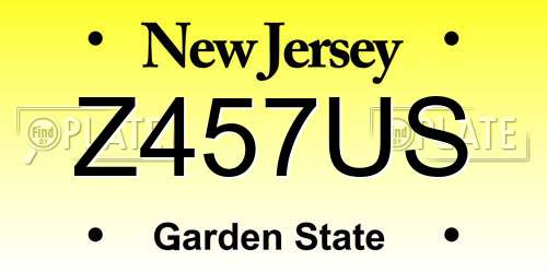 Z457US New Jersey License Plate