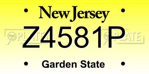 Z4581P New Jersey License Plate