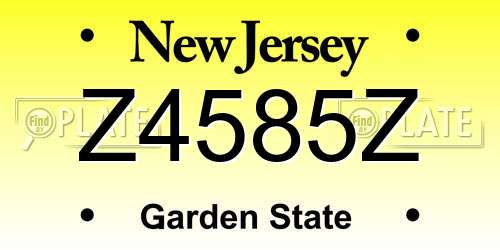 Z4585Z New Jersey License Plate