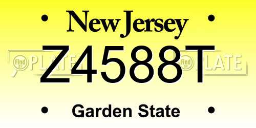 Z4588T New Jersey License Plate
