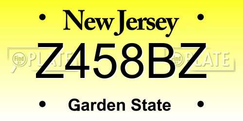Z458BZ New Jersey License Plate