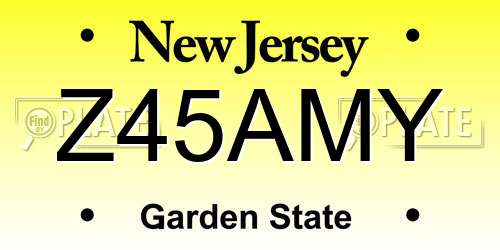 Z45AMY New Jersey License Plate