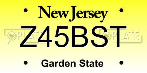 Z45BST New Jersey License Plate