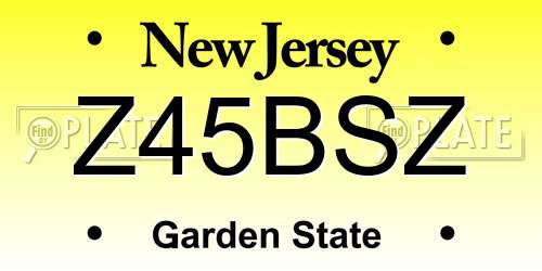 Z45BSZ New Jersey License Plate