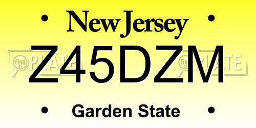 Z45DZM New Jersey License Plate