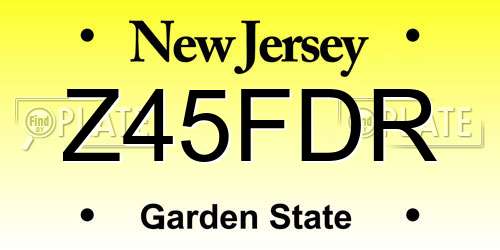 Z45FDR New Jersey License Plate