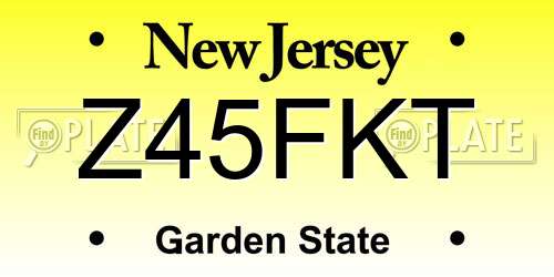 Z45FKT New Jersey License Plate