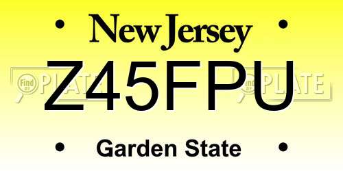 Z45FPU New Jersey License Plate