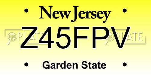 Z45FPV New Jersey License Plate