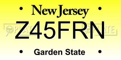 Z45FRN New Jersey License Plate