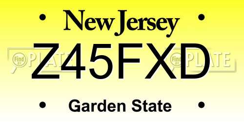 Z45FXD New Jersey License Plate