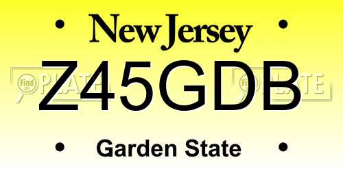 Z45GDB New Jersey License Plate