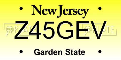 Z45GEV New Jersey License Plate