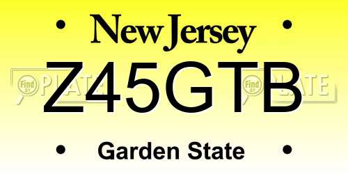 Z45GTB New Jersey License Plate