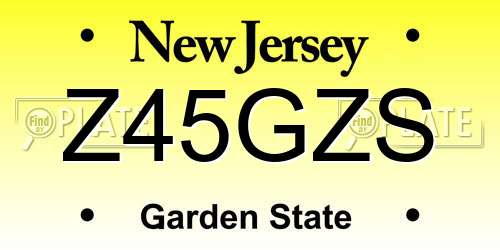 Z45GZS New Jersey License Plate