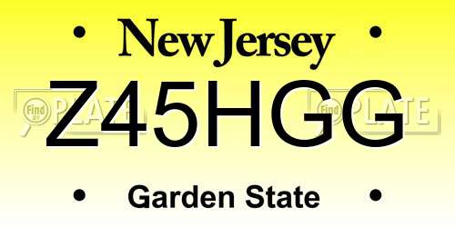 Z45HGG New Jersey License Plate