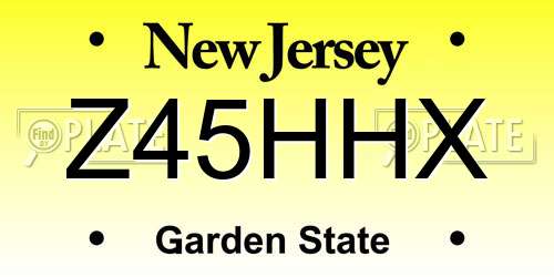 Z45HHX New Jersey License Plate