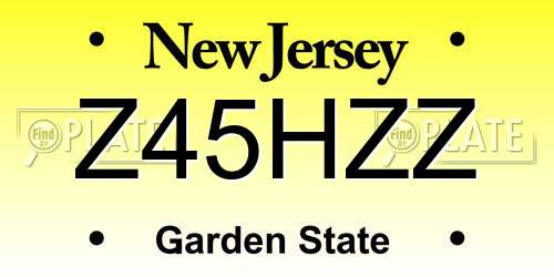 Z45HZZ New Jersey License Plate