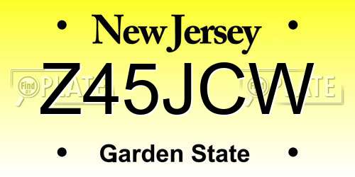 Z45JCW New Jersey License Plate